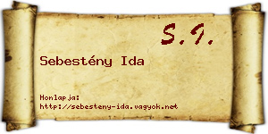 Sebestény Ida névjegykártya